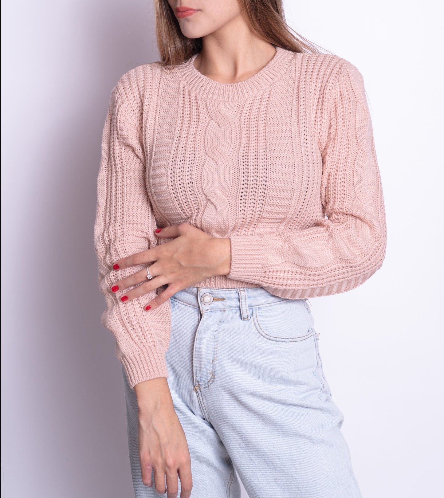 Cropped Trenzado Rosa
