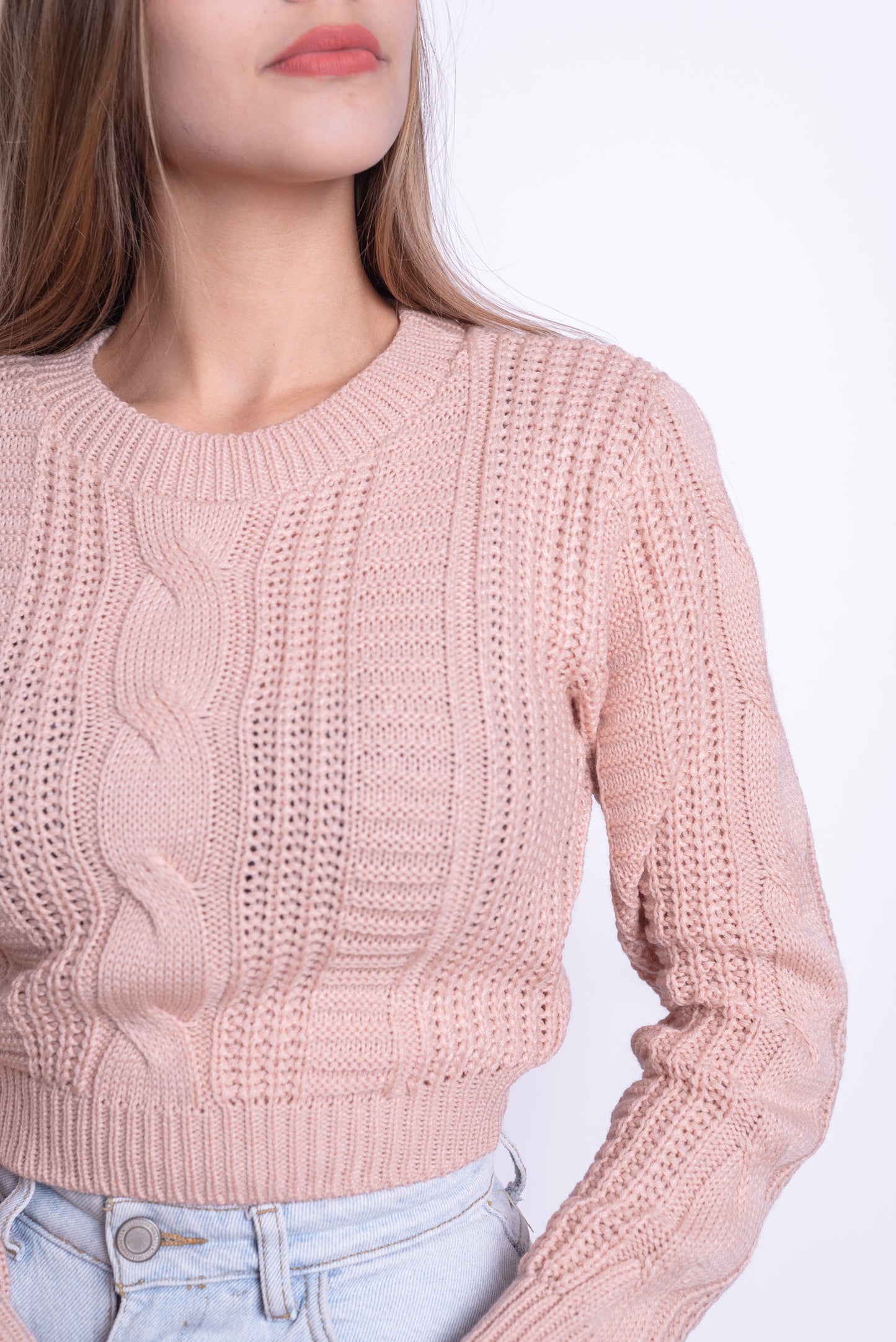 Cropped Trenzado Rosa