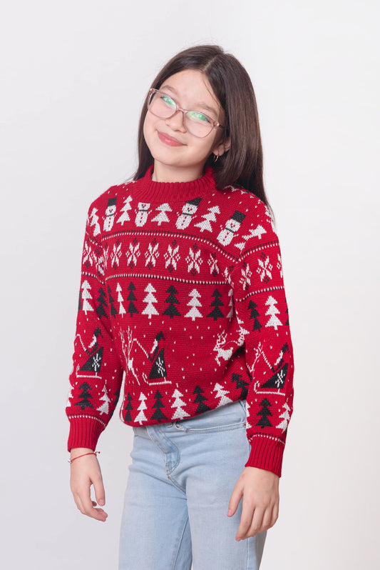 Abrigo Infantil Trineo Rojo