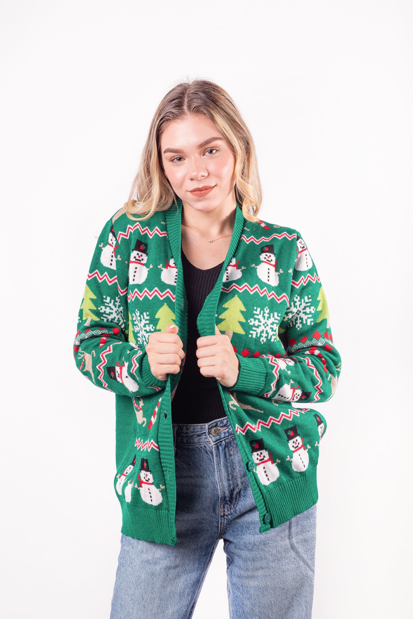 Cardigan Navideño Verde