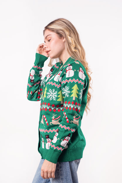 Cardigan Navideño Verde