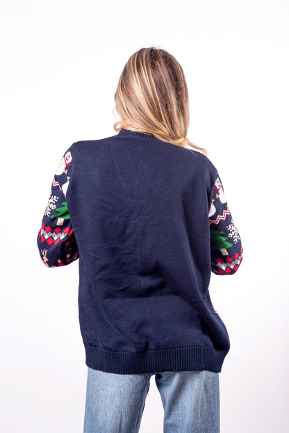 Cardigan Navideño Azul