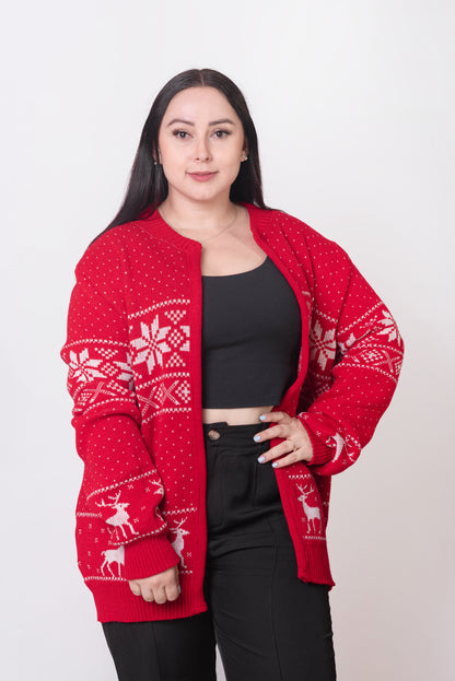 Cárdigan Nórdico Rojo