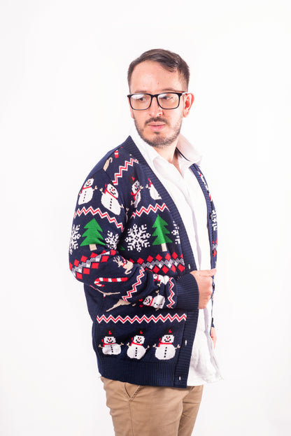 Cardigan Navideño Azul