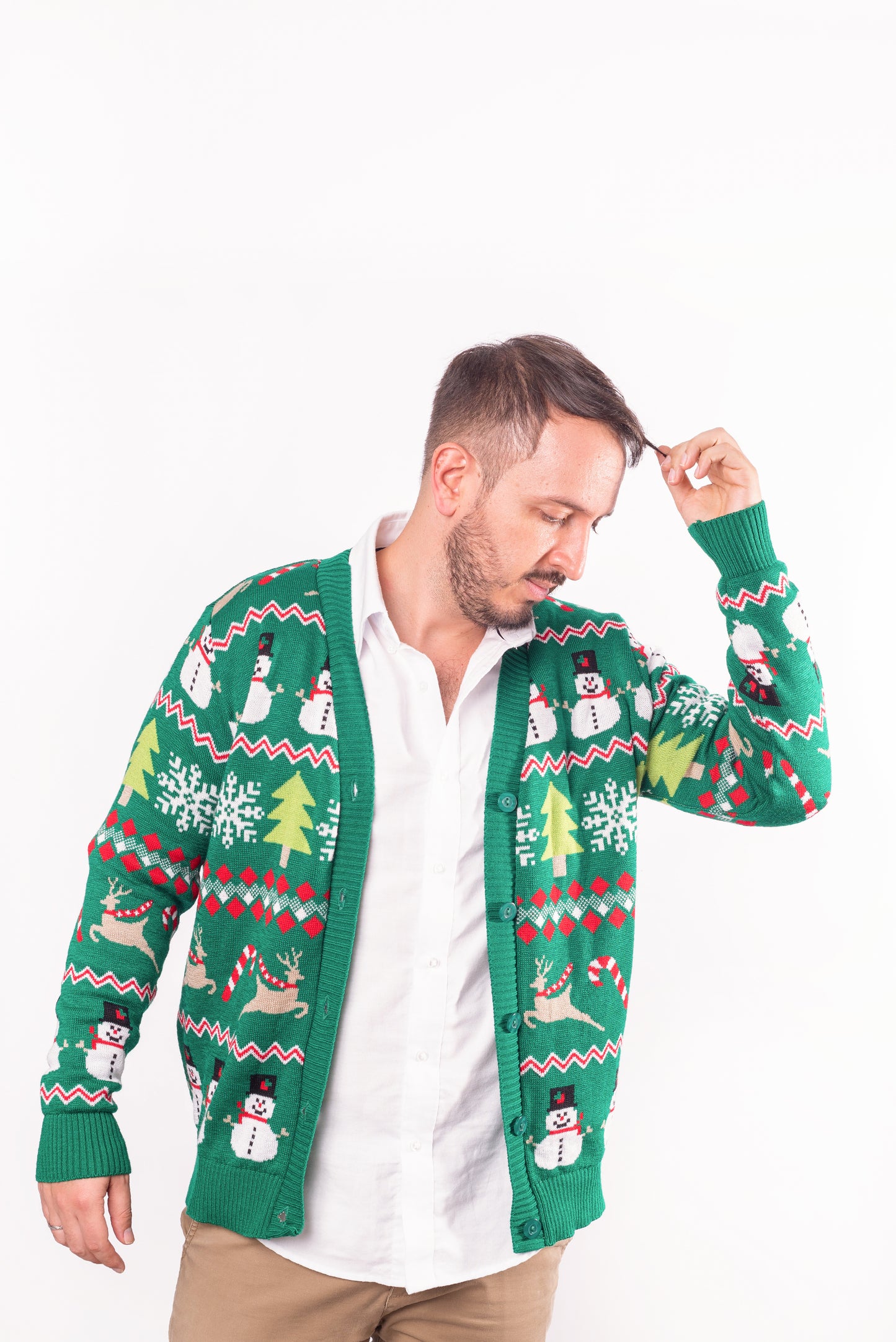 Cardigan Navideño Verde