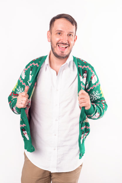 Cardigan Navideño Verde