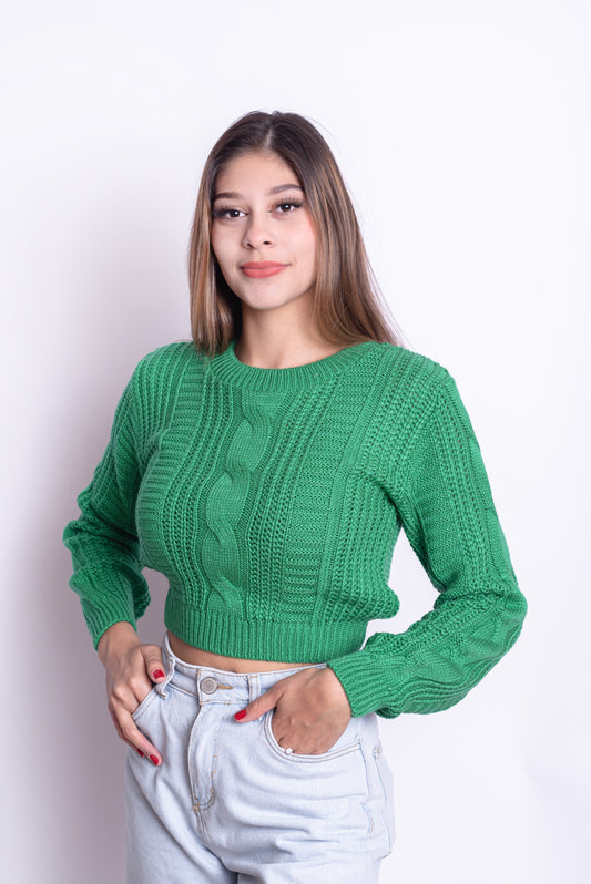 Cropped Trenzado Verde