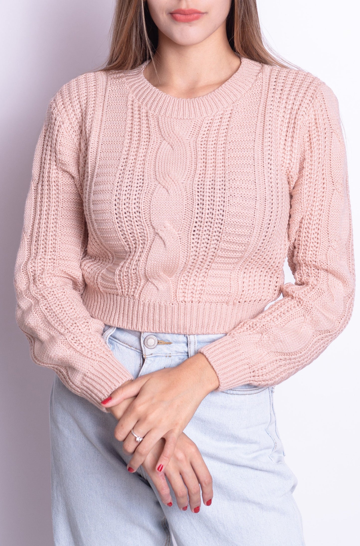 Cropped Trenzado Rosa