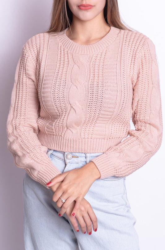 Cropped Trenzado Rosa