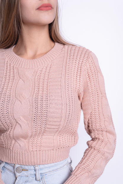 Cropped Trenzado Rosa