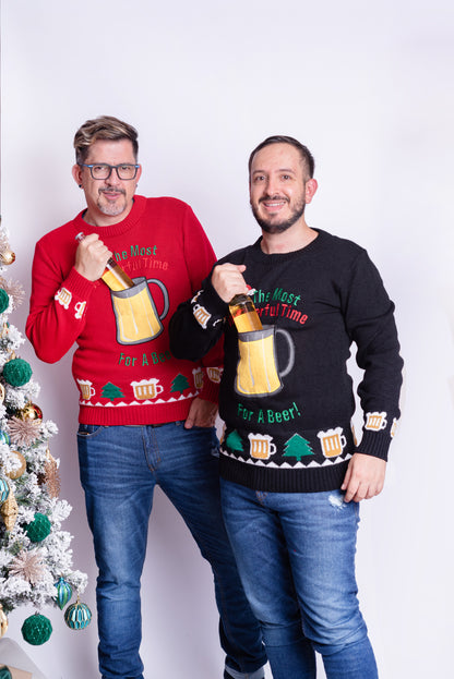 Abrigo Navideño Cerveza Roja