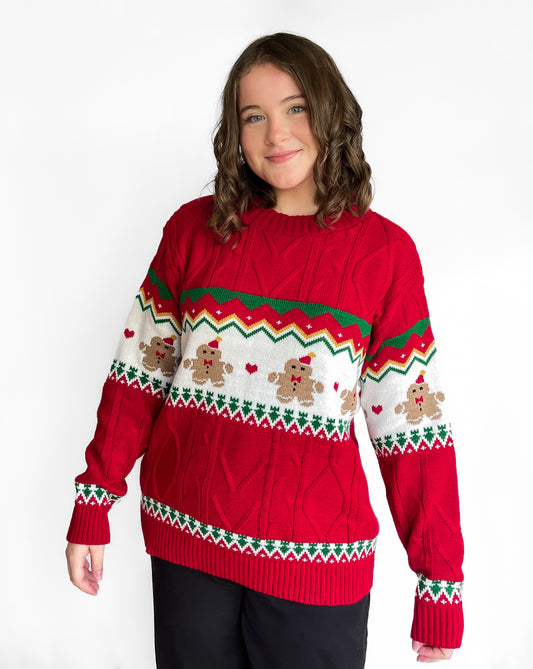 Abrigo Navideño Trenzado de Galletita