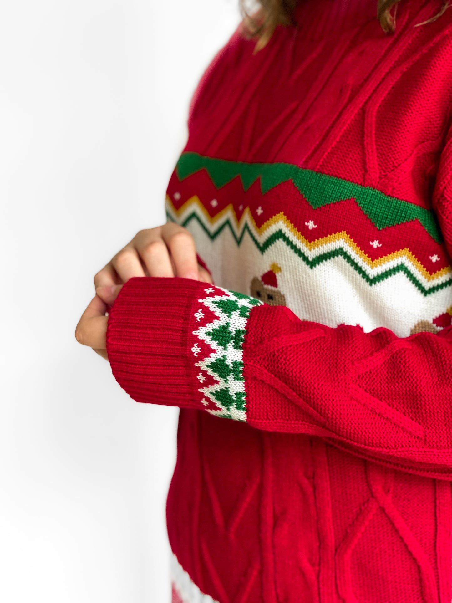 Abrigo Navideño Trenzado de Galletita